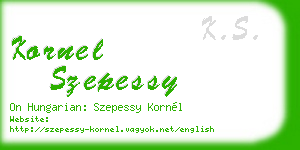 kornel szepessy business card